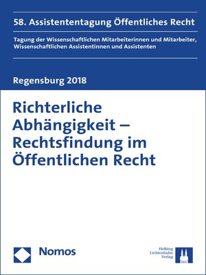 cover image of Richterliche Abhängigkeit--Rechtsfindung im Öffentlichen Recht